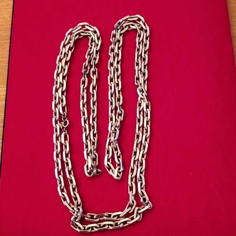 Monet Vintage Signed Silver Cable Chain Necklace
